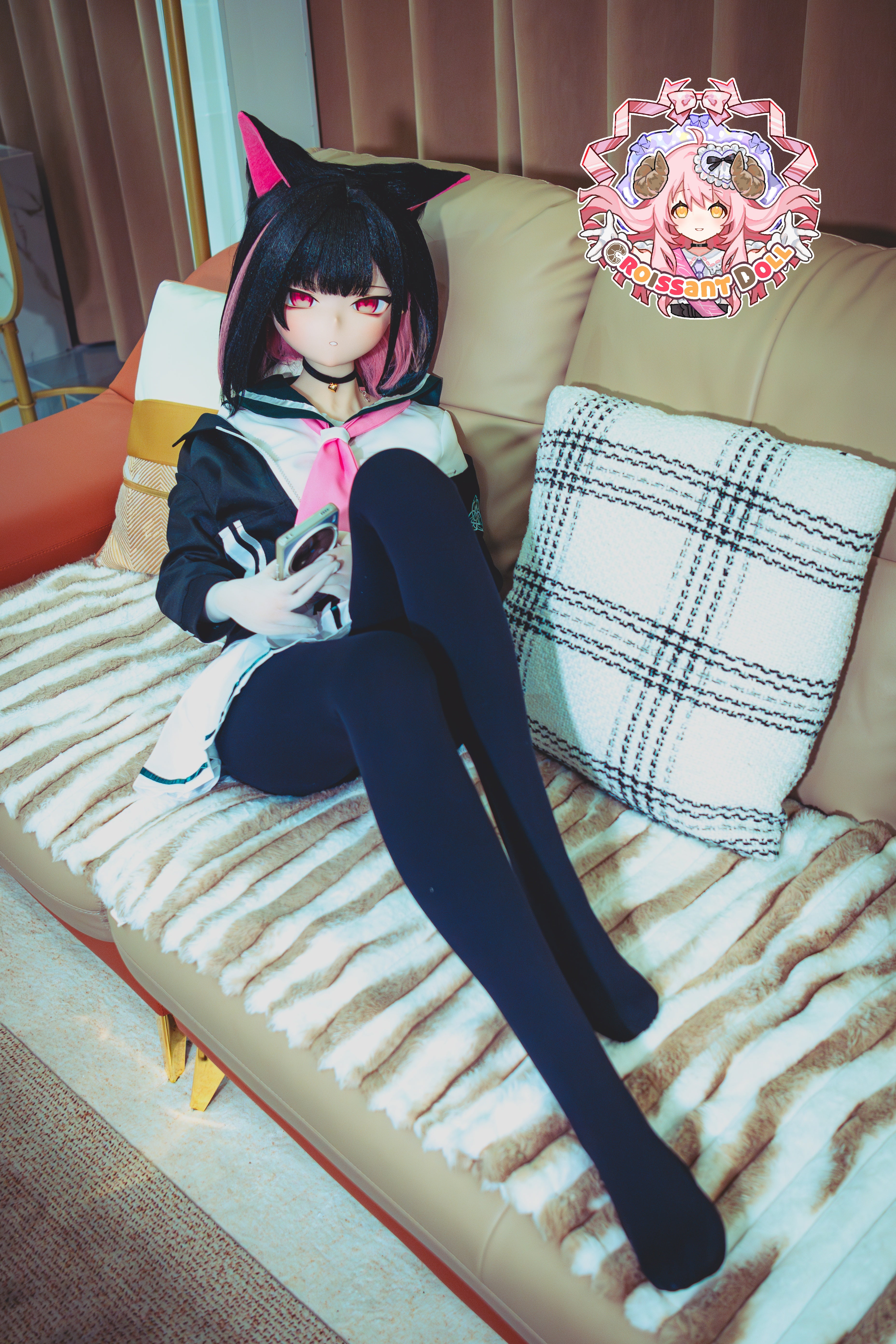 Croissant Doll #B04 155cm Love Doll – Vinyl Head, Hand-Painted Makeup, White Skin, Cosplay Style, Tsundere
