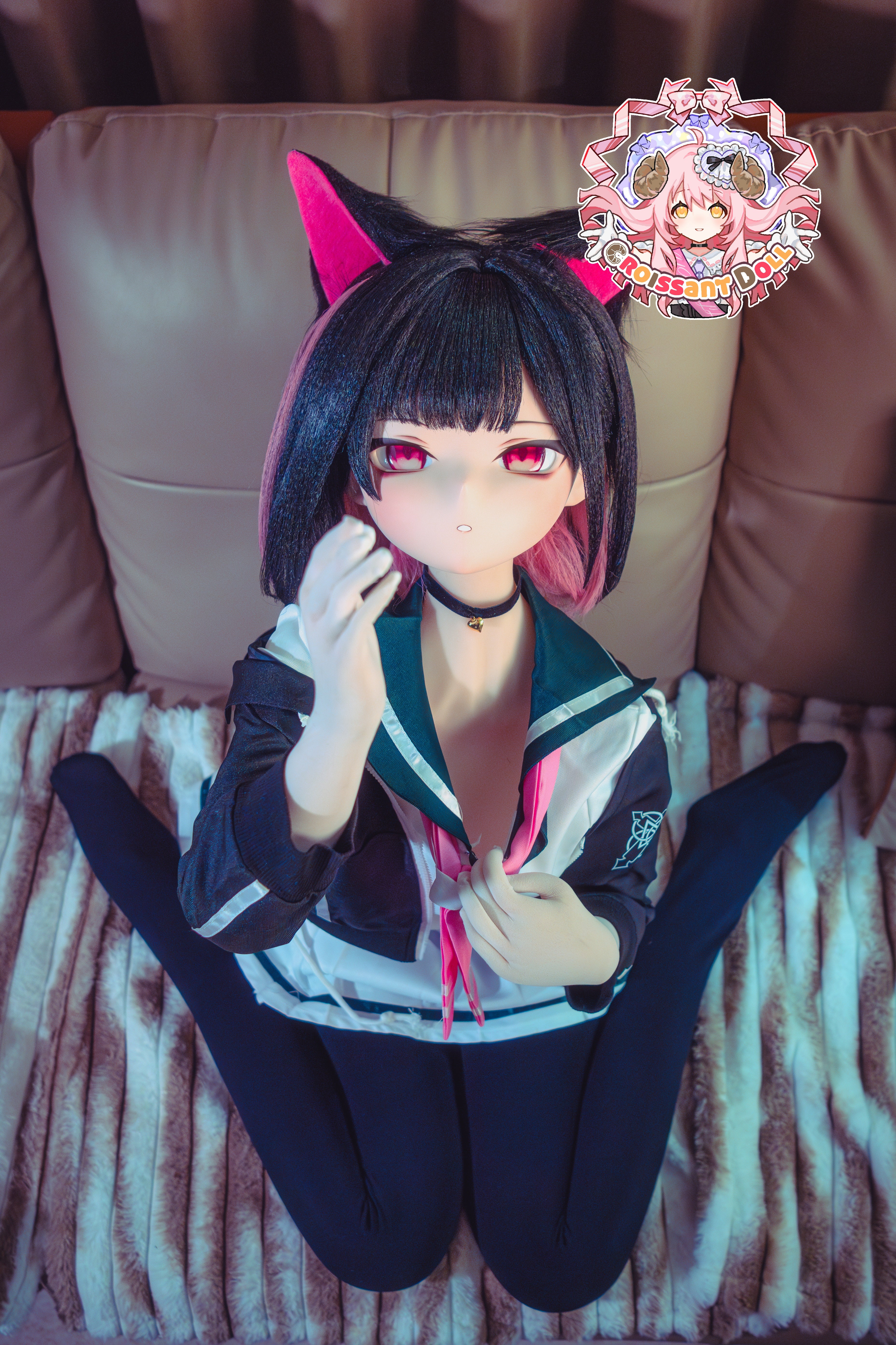 Croissant Doll #B04 155cm Love Doll – Vinyl Head, Hand-Painted Makeup, White Skin, Cosplay Style, Tsundere