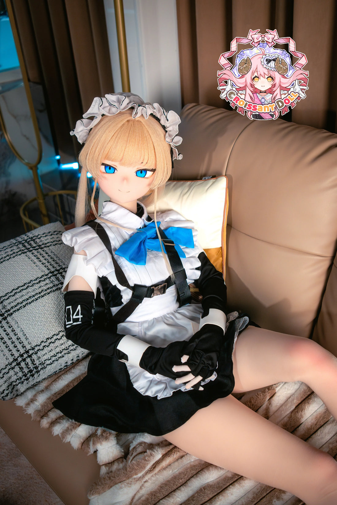 Croissant Doll #B04 155cm Hand-painted Makeup, Vinyl Head, White Skin, Maid Same Outfit