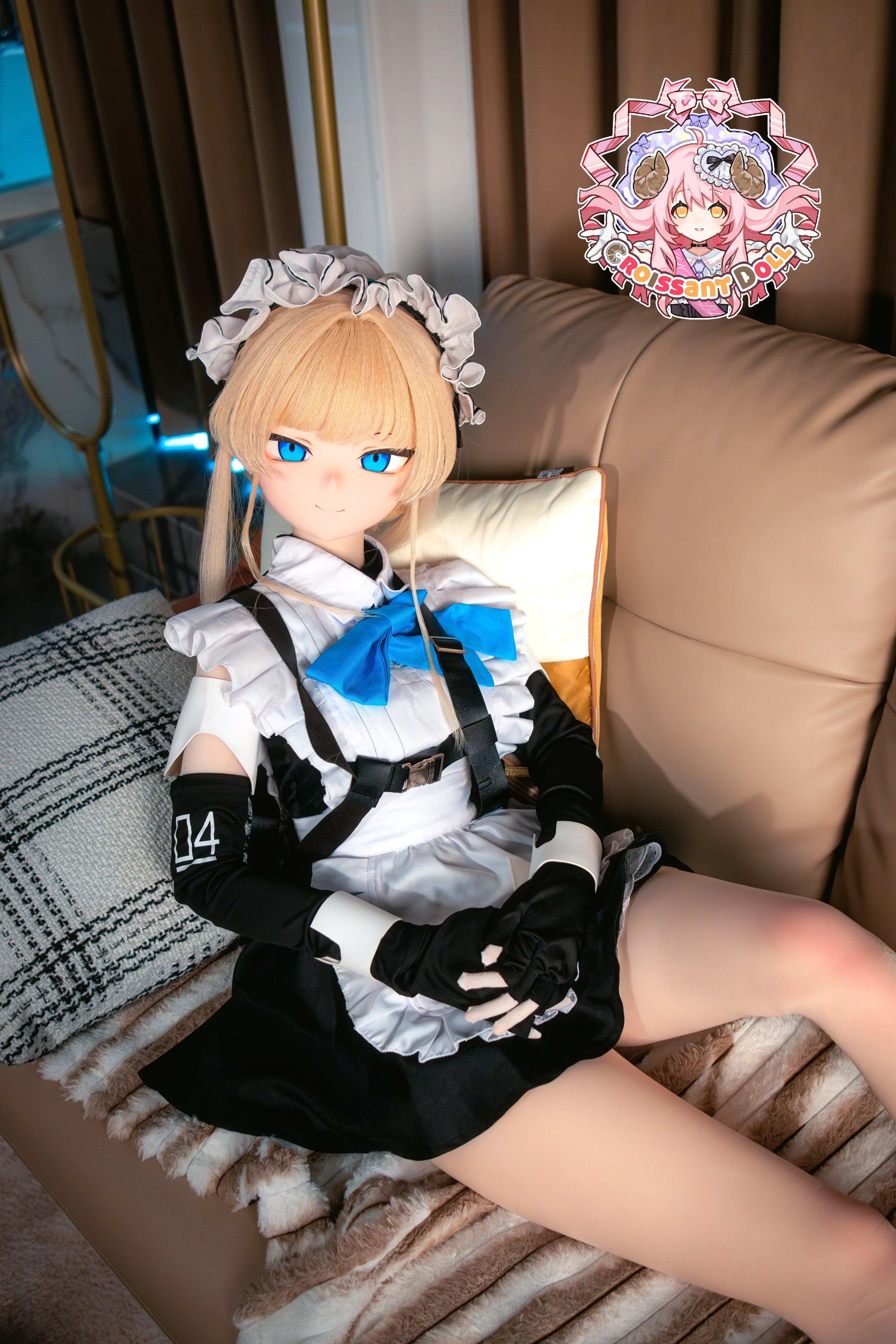 Croissant Doll #B04 155cm Hand-painted Makeup, Vinyl Head, White Skin, Maid Same Outfit