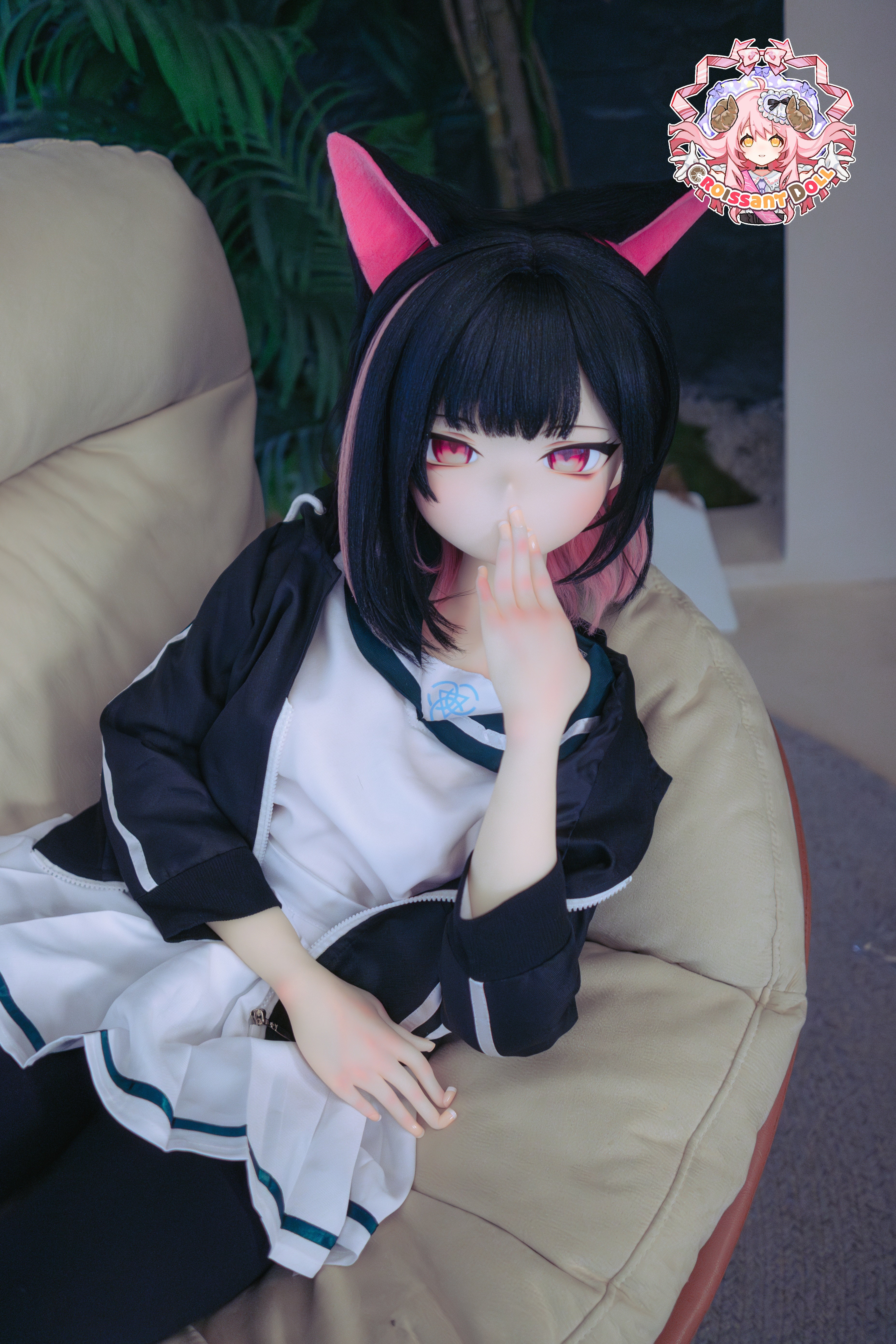 Croissant Doll #B04 155cm Love Doll – Vinyl Head, Hand-Painted Makeup, White Skin, Cosplay Style, Tsundere