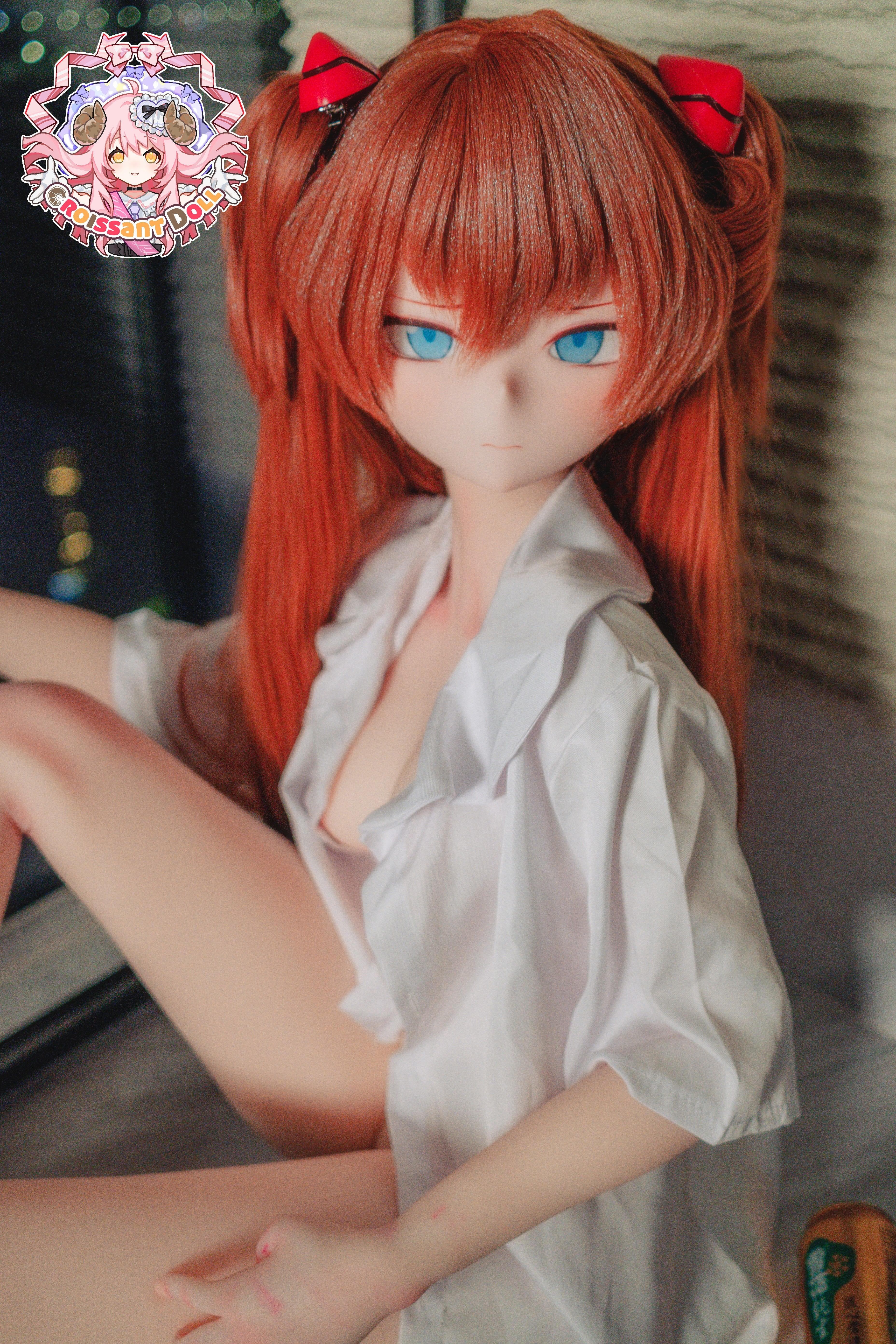 Croissant Doll 155cm AA Cup, #B04 Asuka Head, Hand-painted Makeup, Soft Vinyl Head, 2D Character Anime Sexy Doll