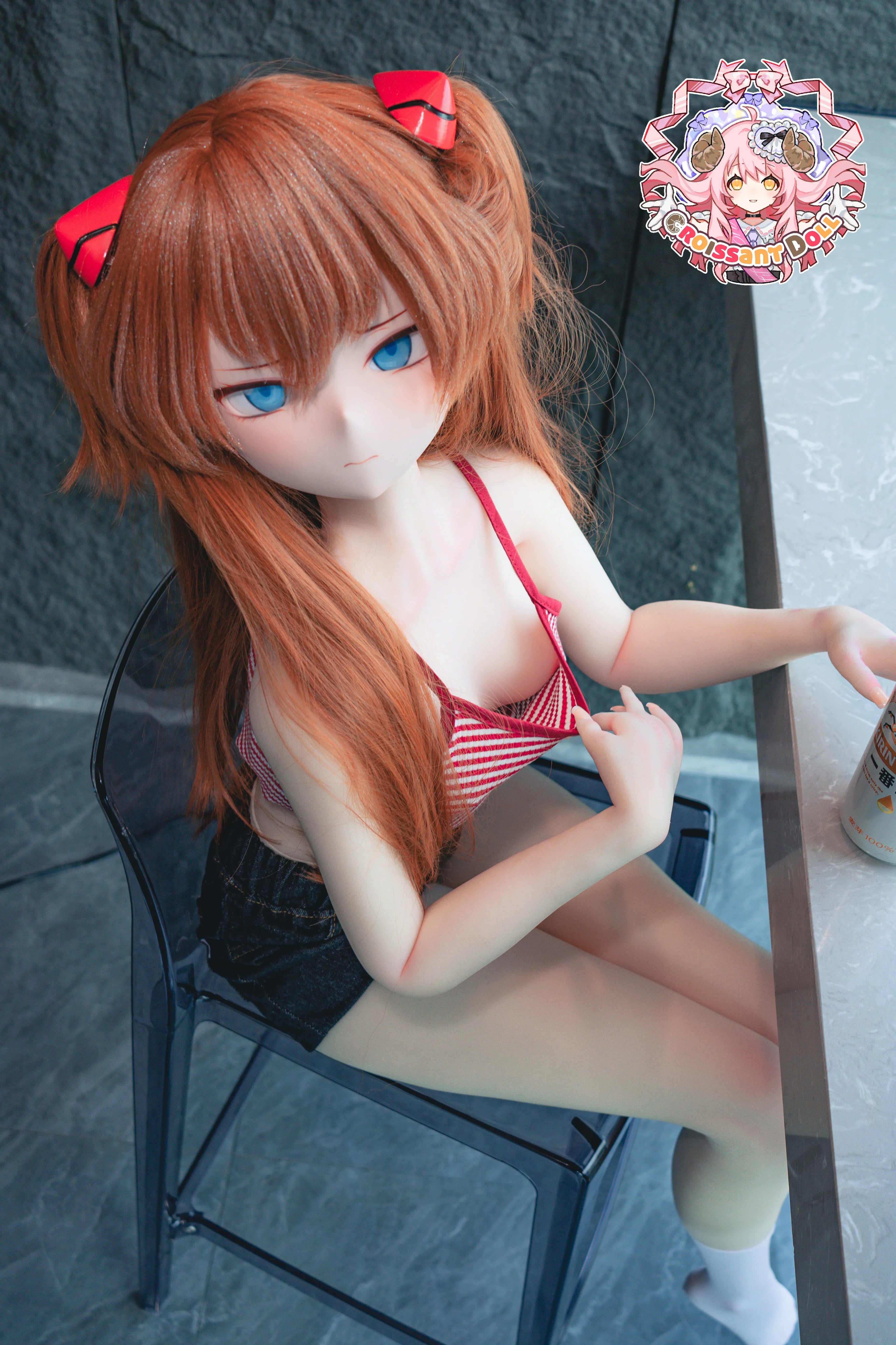 Croissant Doll 155cm AA Cup, #B04 Asuka Head, Hand-painted Makeup, Soft Vinyl Head, 2D Character Anime Sexy Doll