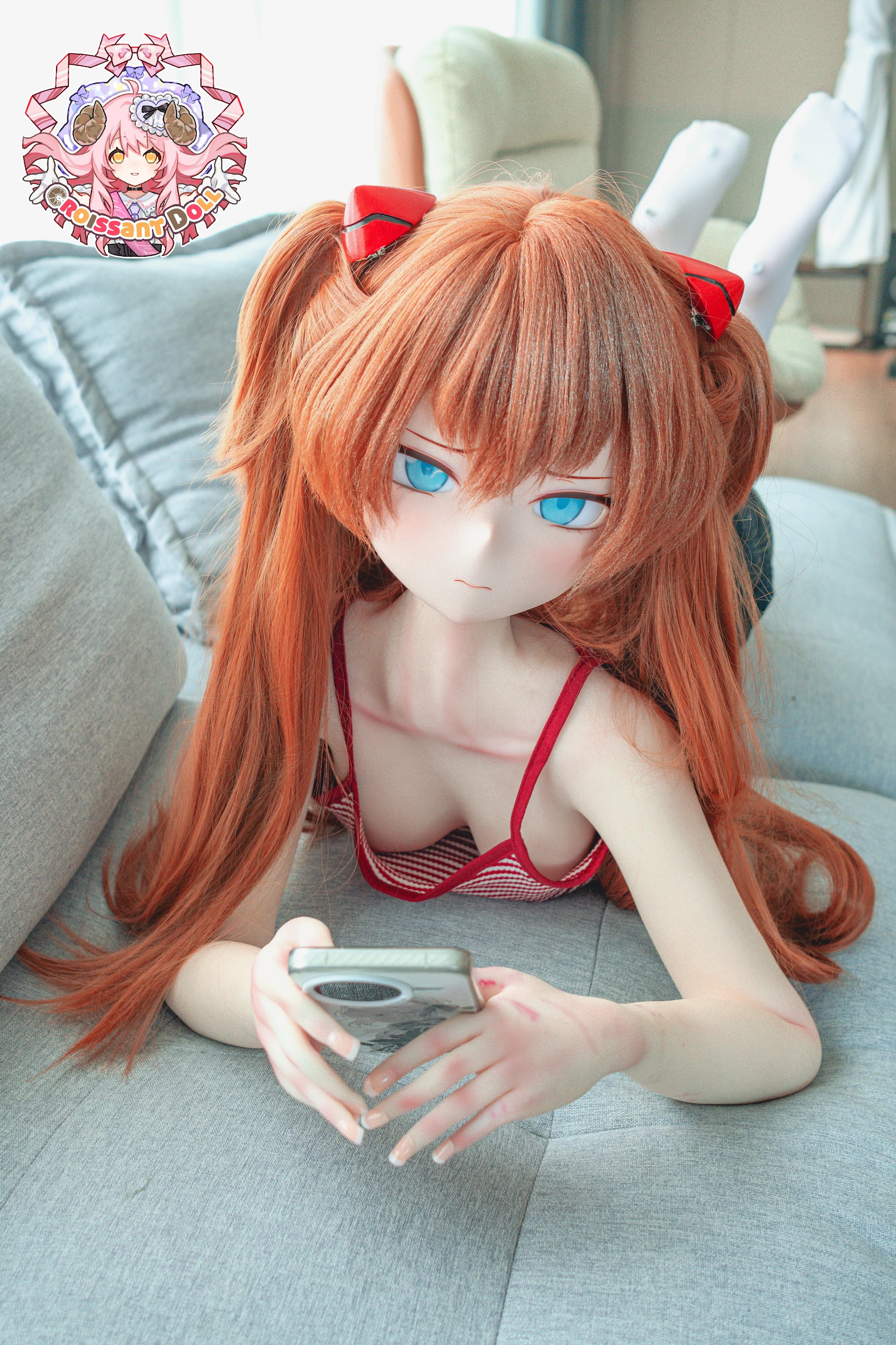 Croissant Doll 155cm AA Cup, #B04 Asuka Head, Hand-painted Makeup, Soft Vinyl Head, 2D Character Anime Sexy Doll