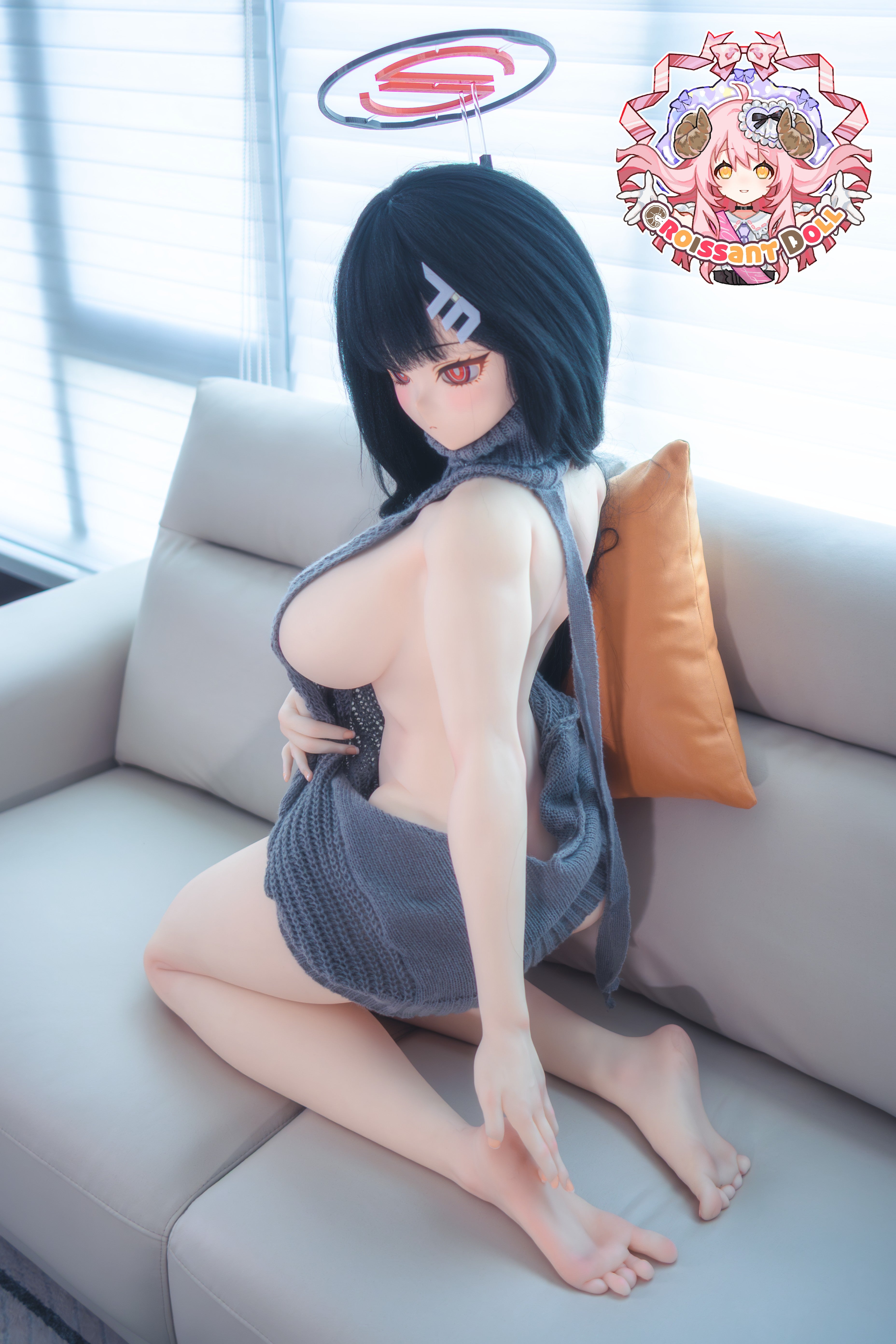 Croissant Doll #B04 168cm, Hand-painted Makeup, Vinyl Head, White Skin, Life-Size Cosplay Love Doll