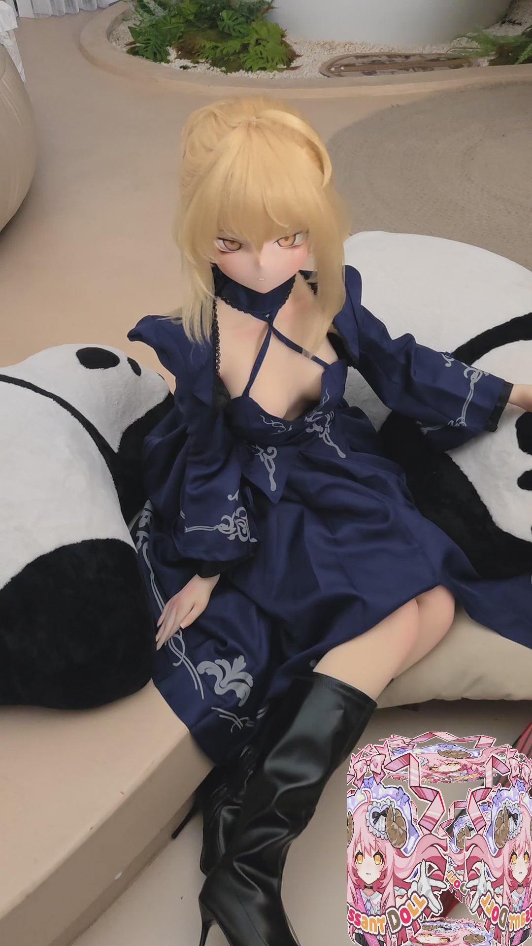 Croissant Doll #B04,155cm Love Doll – Vinyl Head, Hand-Painted Makeup, White Skin, Cosplay Dress