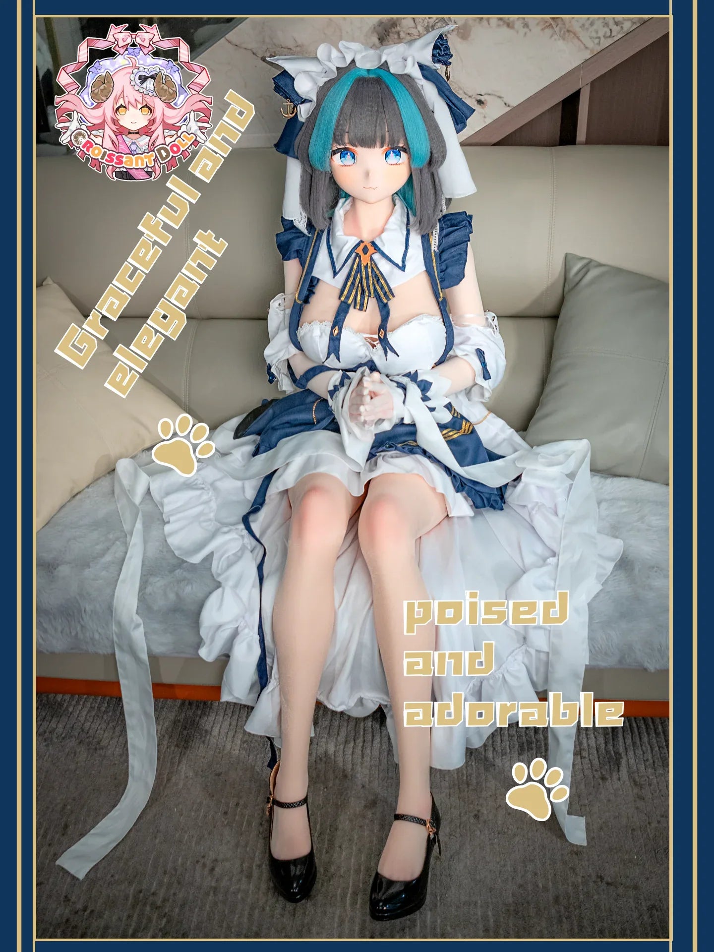 Croissant Doll #B03 165cm, Hand-painted Makeup, Vinyl Head, White Skin, Life-Size Cosplay Love Doll